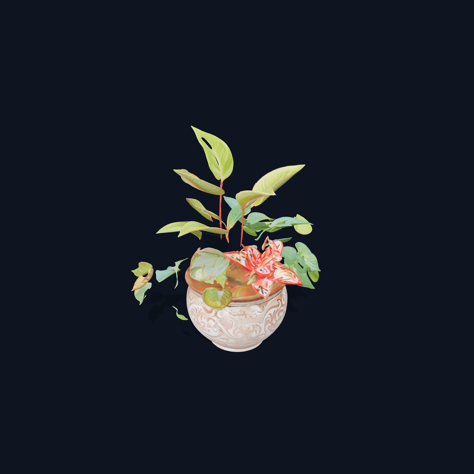 Elegant Floral Pottery model pack